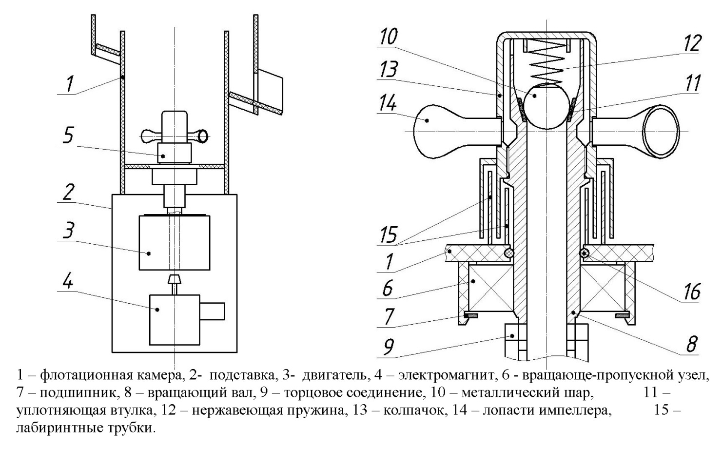 Флотомашина с нижним приводом
